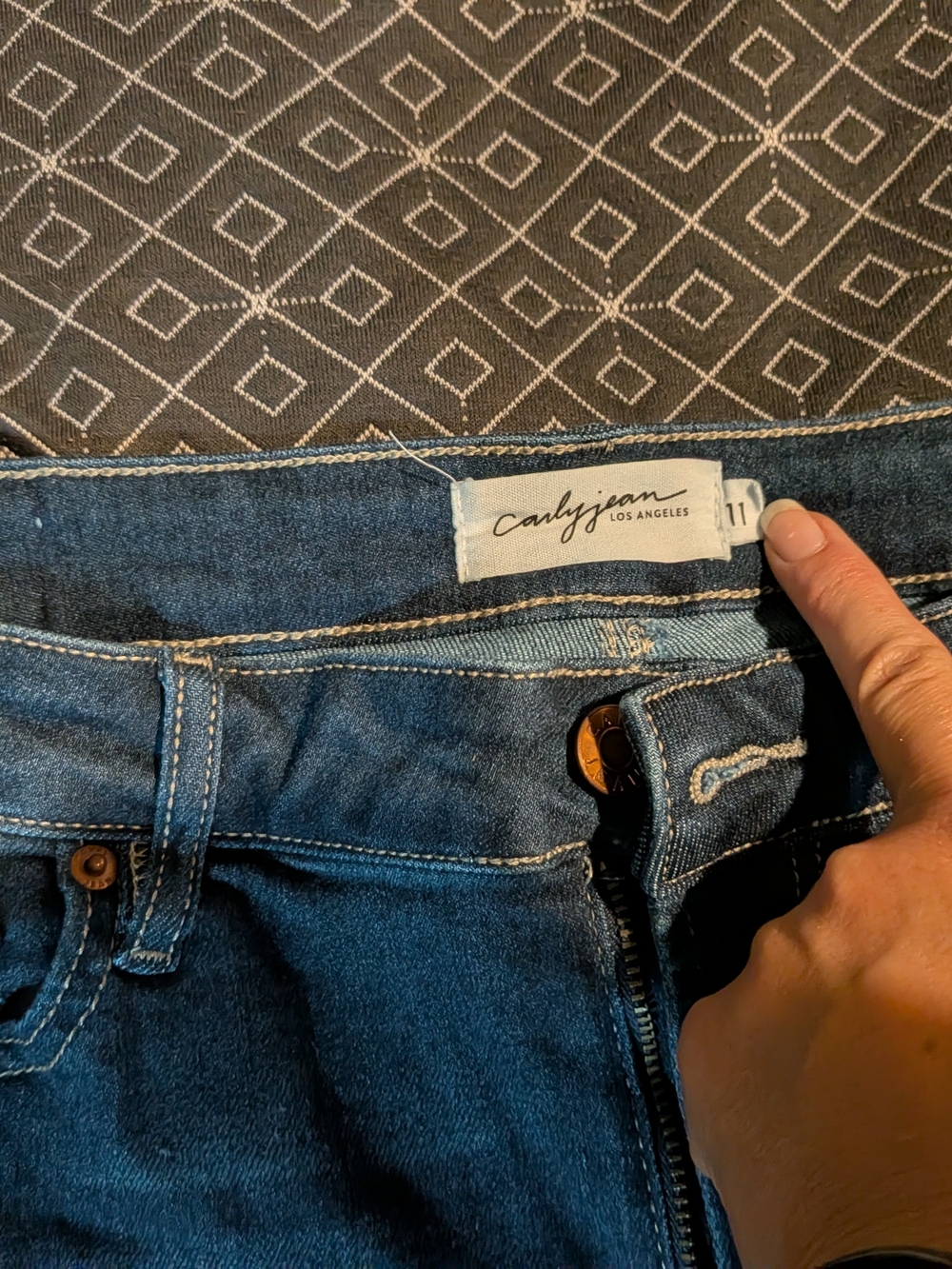 Carly Jean Los Angeles Dark Blue Mid-Rise Wide Leg Jeans - Picture 2 of 4
